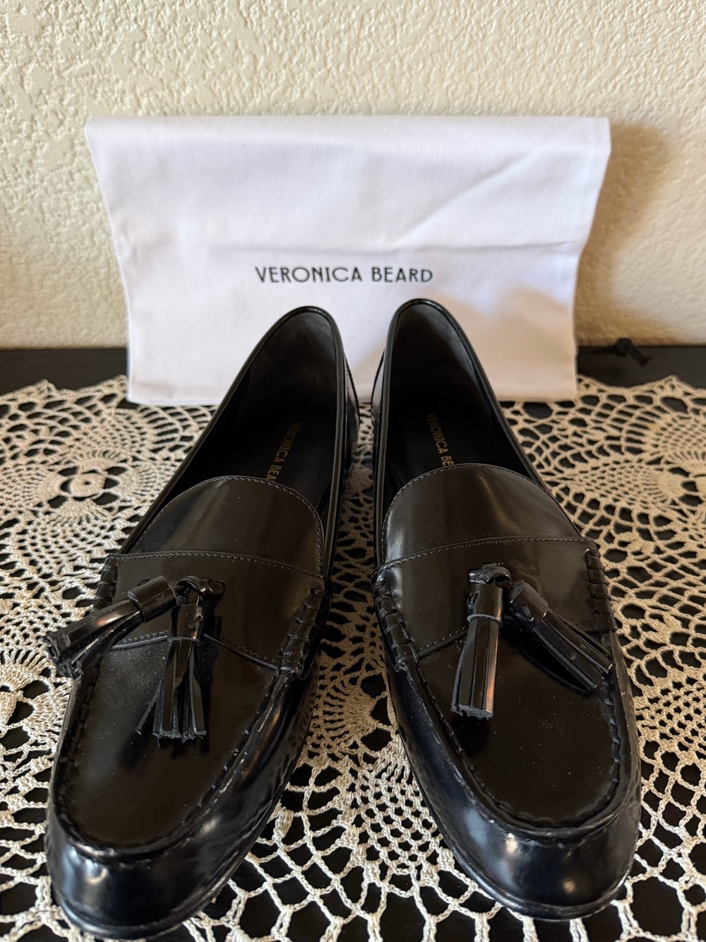 Veronica Beard Black Leather Penny Tassel Loafers - Picture 13 of 13